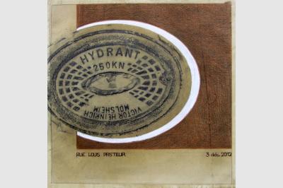 Bouche à clef - Empreintes sur papier Ingre (48 x 48 cm)