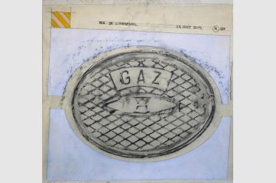 Bouche à clef - Empreintes sur papier Ingre (48.4 x 50.2 cm)