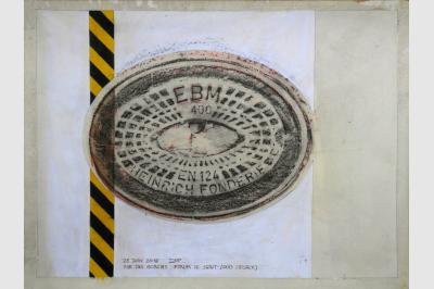 Bouche à clef - Empreintes sur papier Ingre (48 x 64 cm)