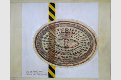 Bouche à clef - Empreintes sur papier Ingre (48.5 x 60.5 cm)