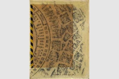 Pavé de Lamon - Dessins & empreintes sur papier Ingre (63.5 x 47.5 cm)