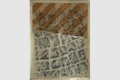 Pavé de Lamon - Dessin & empreintes sur papier Ingre (63.5 x 47.5 cm)