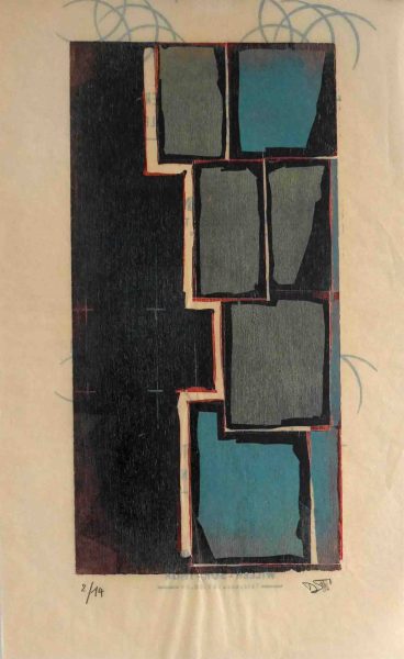 Gravure anfractuosité  sur papier emballage alimentaire (49 x 30 cm)