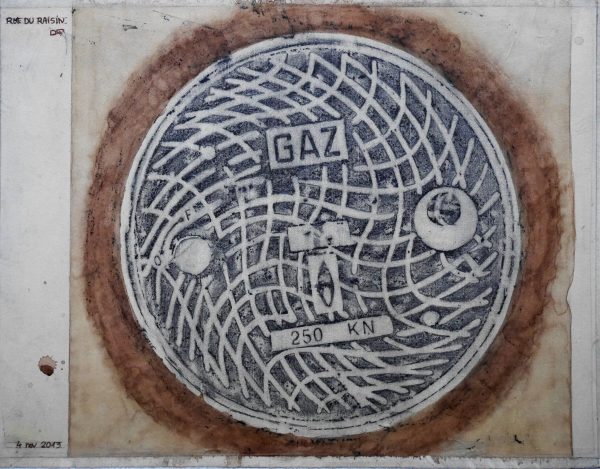 Bouche à clef - Empreintes sur papier Ingre (47.5 x 63.5 cm)