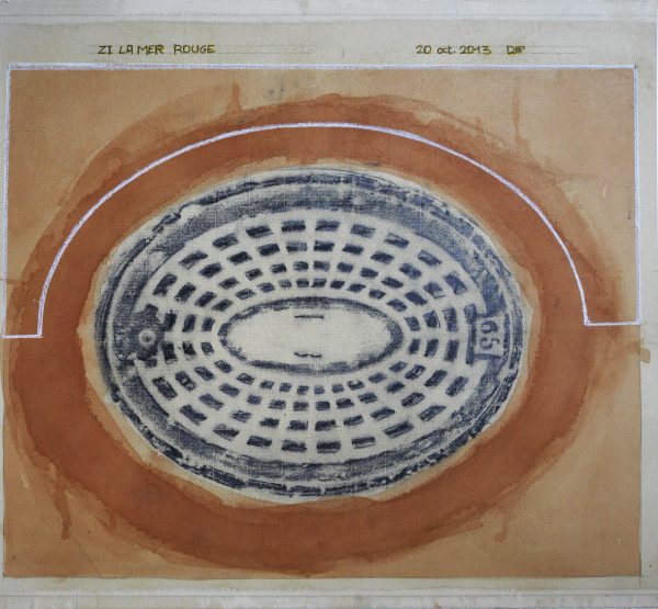 Bouche à clef - Empreintes sur papier Ingre (48.5 x 52 cm)