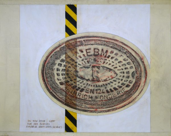 Bouche à clef - Empreintes sur papier Ingre (48.5 x 60.5 cm)
