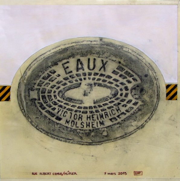 Bouche à clef - Empreintes sur papier Ingre (48 x 48 cm)