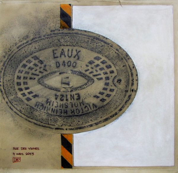 Bouche à clef - Empreintes sur papier Ingre (48 x 48 cm)