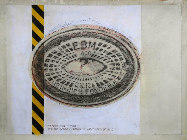 Bouche à clef - Empreintes sur papier Ingre (48 x 64 cm)