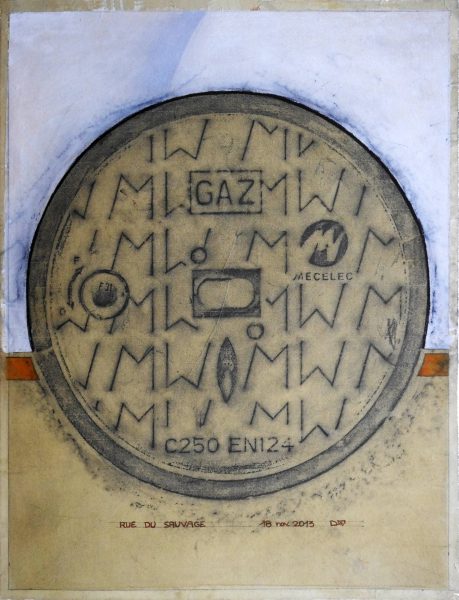 Bouche à clef - Empreintes sur papier Ingre (63.5 x 47.5 cm)