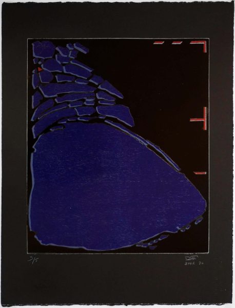 ANFRACTUOSITÉ (sol d'église dans les dolomites) - Gravure sur contreplaqué en épargne perdue -  Papier  BFK Rive teinté en noir - 65x50 cm - Avril 2020