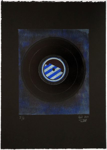 VINYLE 78 tours - Gravure sur contreplaqué en épargne perdue -  Papier  BFK Rive teinté en noir - 56.5x41 cm - Aout 2020