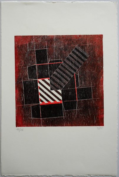 Gravure pliage sur papier BFK Rive (56 x 38.5 cm)
