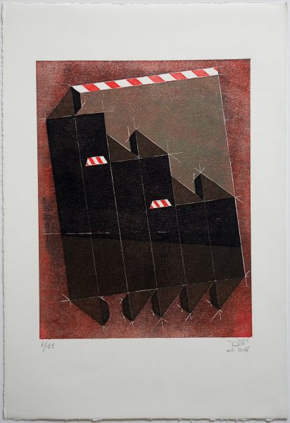 Gravure pliage sur papier BFK Rive (56 x 38.5 cm)