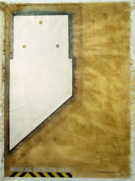 Modèle Berger - dessin & empreinte sur papier (96 x 70 cm)