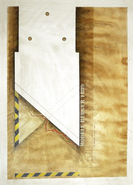 Modèle Berger - dessin & empreinte sur papier (97 x 70 cm)