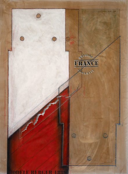 Modèle Berger - dessin & empreinte sur papier (99 x 73 cm)