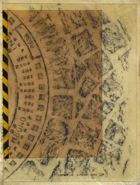 Pavé de Lamon - Dessins & empreintes sur papier Ingre (63.5 x 47.5 cm)